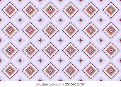 Geometric ethnic ikat pattern seamless oriental traditional design floral background wallpaper carpet clothing wrapping vector illustration texture fabric print Illustrat3