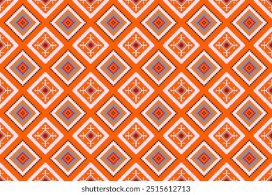 Geometric ethnic ikat pattern seamless oriental traditional design floral background wallpaper carpet clothing wrapping vector illustration texture fabric print Illustrat3