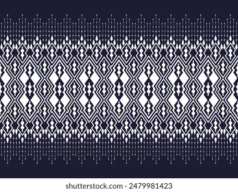 Geometric ethnic ikat pattern traditional Design for background, carpet, wallpaper, clothing, wrapping, Batik, fabric, sarong, Vector illustration embroidery style.