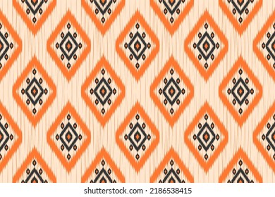 Geometric ethnic ikat seamless pattern traditional. Fabric Indian style. Design for background, wallpaper, illustration, fabric, clothing, carpet, textile, batik, embroidery.