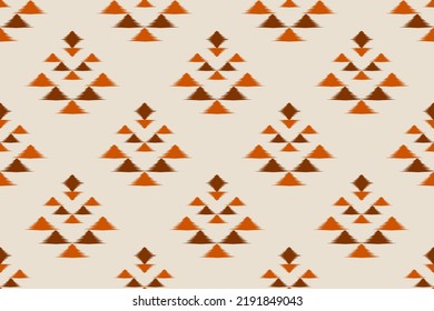 Geometric ethnic ikat seamless pattern in tribal. Design for background, wallpaper, illustration, fabric, clothing, carpet, textile, batik, embroidery.