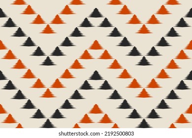 Patrón de ikat geométrico étnico sin fisuras en las tribus. Al estilo indio. Diseño para fondo, papel pintado, ilustración, tela, ropa, alfombra, textil, batik, bordado.