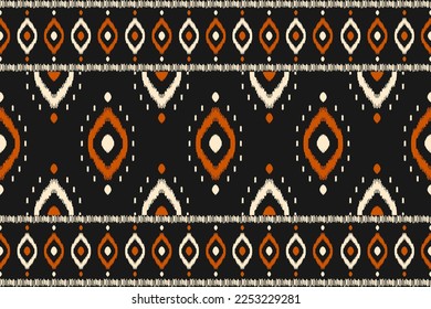 Geometric ethnic ikat seamless pattern in tribal. Fabric ethnic ikat pattern art. Mexican style. Design for background, wallpaper, illustration, fabric, clothing, carpet, textile, batik, embroidery.