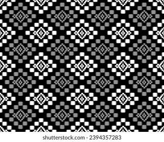 Patrón geométrico étnico ikat sin fisuras tradicional. Tejido americano, estilo mexicano. Huella de ornamento tribal azteca. Diseño para fondo, papel pintado, ilustración, tela, ropa, alfombra, textil, bati