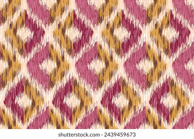 Diseño tradicional sin fisuras del patrón étnico geométrico del ikat para el fondo, alfombra, papel pintado, ropa, envoltura, tela, ilustración vectorial, estilo del bordado