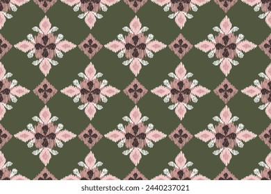 Diseño tradicional sin fisuras del patrón étnico geométrico del ikat para el fondo, alfombra, papel pintado, ropa, envoltura, tela, ilustración vectorial, estilo del bordado