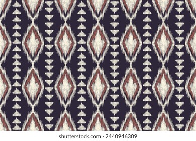 Diseño tradicional sin fisuras del patrón étnico geométrico del ikat para el fondo, alfombra, papel pintado, ropa, envoltura, tela, ilustración vectorial, estilo del bordado