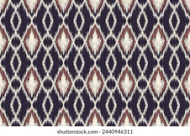 Geometric ethnic ikat seamless pattern traditional design for background, carpet, wallpaper, clothing, wrapping, fabric, vector illustration, embroidery style