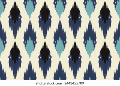 Diseño tradicional sin fisuras del patrón étnico geométrico del ikat para el fondo, alfombra, papel pintado, ropa, envoltura, tela, ilustración vectorial, estilo del bordado
