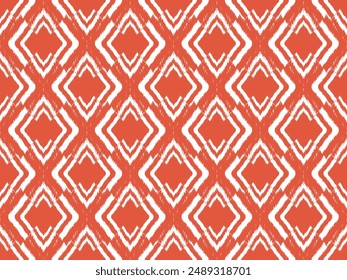 Geometric ethnic ikat seamless pattern in vector. Design for fabric, clothing, rug, blanket, curtain, wallpaper, print, paper, etc. 