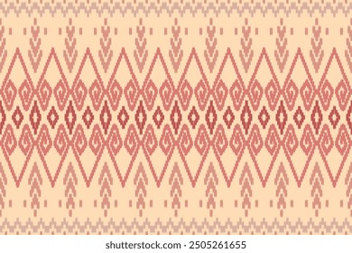 Geometric ethnic ikat seamless pattern in vector. Design for fabric, clothing, rug, blanket, curtain, wallpaper, print, paper, etc. 