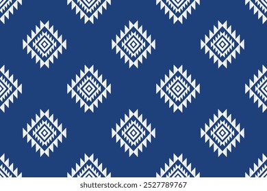 Geometric ethnic ikat seamless pattern. abstract illustration. design for geometric pattern wallpaper. Tribal ethnic vector texture. Aztec style. Folk embroidery. Indian, Scandinavian, African rug.