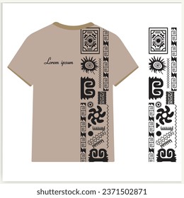 Geometric ethnic man t-shirt design vector