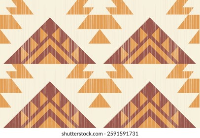 Geometric and ethnic Native American tribal patterns, featuring Aztec and Navajo motifs, create a seamless decorative texture. Design for background ,curtain, carpet, clothing, wrapping, Batik.