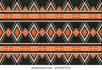 Geometric ethnic Native American tribal patterns, featuring Aztec and Navajo motifs, create a seamless decorative texture. Design for background ,curtain, carpet, clothing, wrapping, Batik.