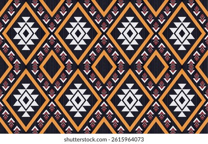 Geometric ethnic Native American tribal patterns, featuring Aztec and Navajo motifs, create a seamless decorative texture. Design for background ,curtain, carpet, clothing, wrapping, Batik.