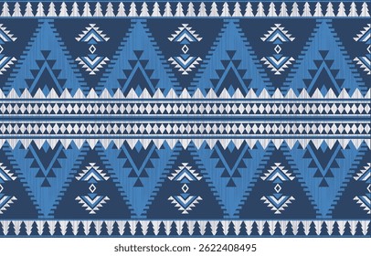 Geometric ethnic Native American tribal patterns, featuring Aztec and Navajo motifs, create a seamless decorative texture. Design for background ,curtain, carpet, clothing, wrapping, Batik.