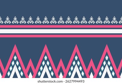 Geometric ethnic Native American tribal patterns, featuring Aztec and Navajo motifs, create a seamless decorative texture. Design for background ,curtain, carpet, clothing, wrapping, Batik.