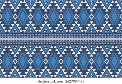 Geometric ethnic Native American tribal patterns, featuring Aztec and Navajo motifs, create a seamless decorative texture. Design for background ,curtain, carpet, clothing, wrapping, Batik.