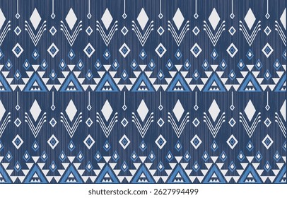 Geometric ethnic Native American tribal patterns, featuring Aztec and Navajo motifs, create a seamless decorative texture. Design for background ,curtain, carpet, clothing, wrapping, Batik.