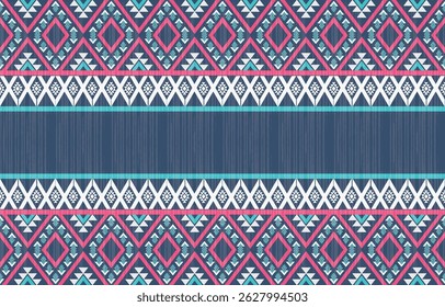Geometric ethnic Native American tribal patterns, featuring Aztec and Navajo motifs, create a seamless decorative texture. Design for background ,curtain, carpet, clothing, wrapping, Batik.
