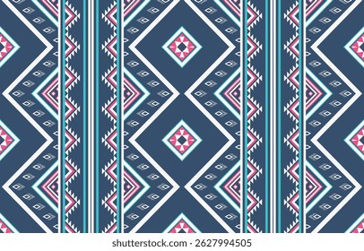 Padrões tribais étnicos nativos americanos geométricos, com motivos astecas e navajos, criam uma textura decorativa sem costura. Design para fundo, cortina, tapete, roupas, embalagem, Batik.