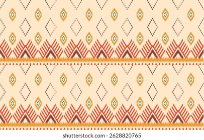 Geometric ethnic Native American tribal patterns, featuring Aztec and Navajo motifs, create a seamless decorative texture. Design for background ,curtain, carpet, clothing, wrapping, Batik.