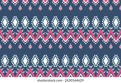 Geometric ethnic Native American tribal patterns, featuring Aztec and Navajo motifs, create a seamless decorative texture. Design for background ,curtain, carpet, clothing, wrapping, Batik.