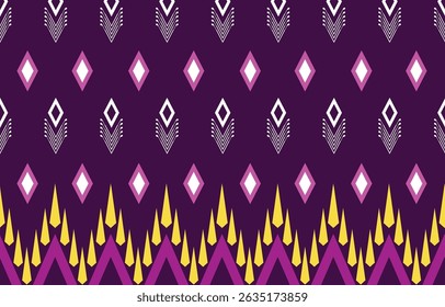 Geometric ethnic Native American tribal patterns, featuring Aztec and Navajo motifs, create a seamless decorative texture. Design for background ,curtain, carpet, clothing, wrapping, Batik.