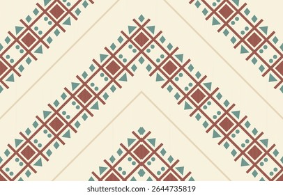 Geometric ethnic Native American tribal patterns, featuring Aztec and Navajo motifs, create a seamless decorative texture. Design for background ,curtain, carpet, clothing, wrapping, Batik.