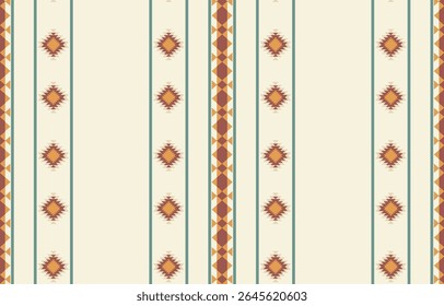 Geometric ethnic Native American tribal patterns, featuring Aztec and Navajo motifs, create a seamless decorative texture. Design for background ,curtain, carpet, clothing, wrapping, Batik.