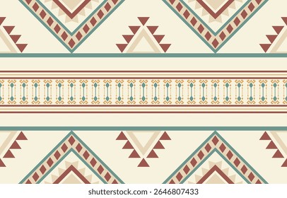 Geometric ethnic Native American tribal patterns, featuring Aztec and Navajo motifs, create a seamless decorative texture. Design for background ,curtain, carpet, clothing, wrapping, Batik.