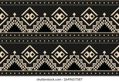 Geometric ethnic Native American tribal patterns, featuring Aztec and Navajo motifs, create a seamless decorative texture. Design for background ,curtain, carpet, clothing, wrapping, Batik.