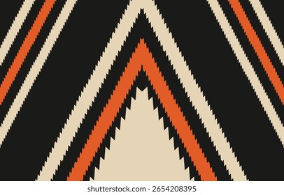 Geometric ethnic Native American tribal patterns, featuring Aztec and Navajo motifs, create a seamless decorative texture. Design for background ,curtain, carpet, clothing, wrapping, Batik.