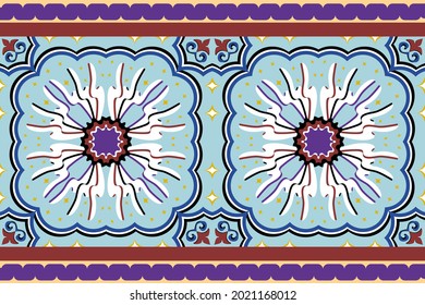 Geometric Ethnic Native modern Aztec Vector Pattern design for background wallpaper carpet fabric tile using black blue white red magician magic stlye cute pastel
