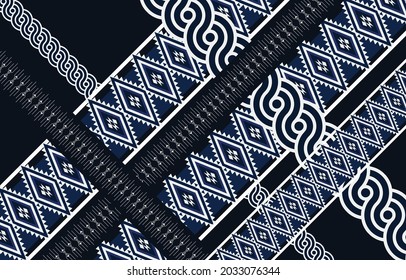 Geometric ethnic native pattern and aztec oriental seamless pattern traditional Design for background,carpet,wallpaper,clothing,wrapping,Batik,fabric,Vector illustration.embroidery style.