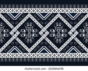 Geometric ethnic native pattern and aztec oriental seamless pattern traditional Design for background,carpet,wallpaper,clothing,wrapping,Batik,fabric,Vector illustration.embroidery style.