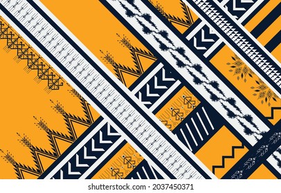Geometric ethnic native pattern and aztec oriental seamless pattern traditional Design for background,carpet,wallpaper,clothing,wrapping,Batik,fabric,Vector illustration.embroidery style.