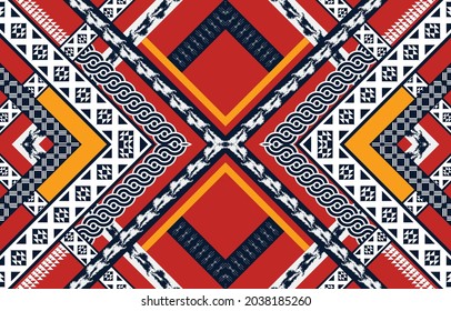 Geometric ethnic native pattern and aztec oriental seamless pattern traditional Design for background,carpet,wallpaper,clothing,wrapping,Batik,fabric,Vector illustration.embroidery style.