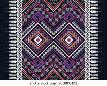 Geometric ethnic native pattern and aztec oriental seamless pattern traditional Design for background,carpet,wallpaper,clothing,wrapping,Batik,fabric,Vector illustration.embroidery style.