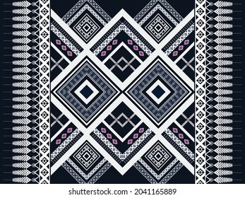 Geometric ethnic native pattern and aztec oriental seamless pattern traditional Design for background,carpet,wallpaper,clothing,wrapping,Batik,fabric,Vector illustration.embroidery style.