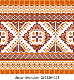 Padrão nativo americano navajo étnico geométrico. Abstrato design de padrão geométrico étnico para tecido, azulejo, roupas, tapete, bordados e fundo. Projeto indígena navajo de etnia vetorial .  