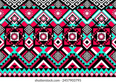 Geometric ethnic navajo, netive america pattern traditional Design for seamless pattern,background,carpet,wallpaper,clothing,Batik,fabric,Vector illustration.style