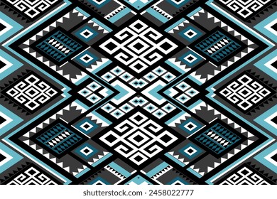 Geometric ethnic navajo, netive america pattern traditional Design for seamless pattern,background,carpet,wallpaper,clothing,Batik,fabric,Vector illustration.style