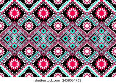 Geometric ethnic navajo, netive america pattern traditional Design for seamless pattern,background,carpet,wallpaper,clothing,Batik,fabric,Vector illustration.style