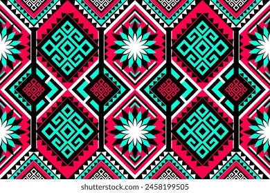 Geometric ethnic navajo, netive america pattern traditional Design for seamless pattern,background,carpet,wallpaper,clothing,Batik,fabric,Vector illustration.style