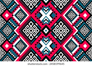 Geometric ethnic navajo, netive america pattern traditional Design for seamless pattern,background,carpet,wallpaper,clothing,Batik,fabric,Vector illustration.style