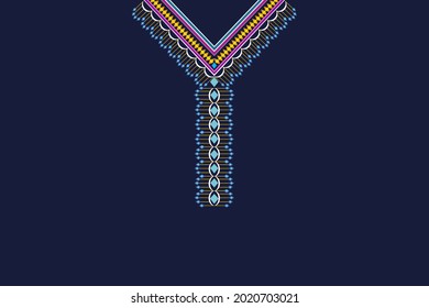 Geometric ethnic necklace pattern traditional design for background,wallpaper,fashion,women,embroidery,vector.