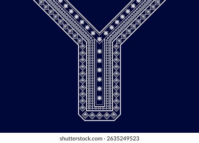 Geometric ethnic neckline flower pattern background. traditional style. decoration, textile, fabric, clothing.
