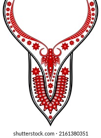 Neckline geométrico étnico. Patrón geométrico étnico oriental tradicional. Diseño de bordado de collar étnico tribal para mujeres de la moda, antecedentes, papel pintado, ropa, envoltura, etc. Diseño étnico